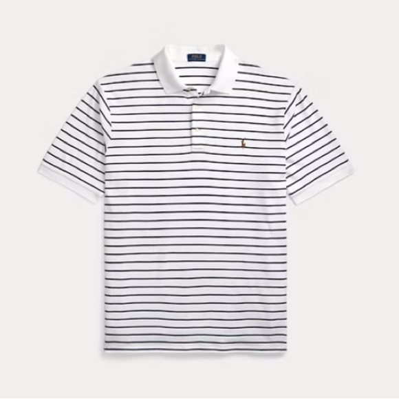 Polo Ralph Lauren Striped Soft Cotton Shirt Size XL Custom Slim Fit White Navy - Picture 2 of 8